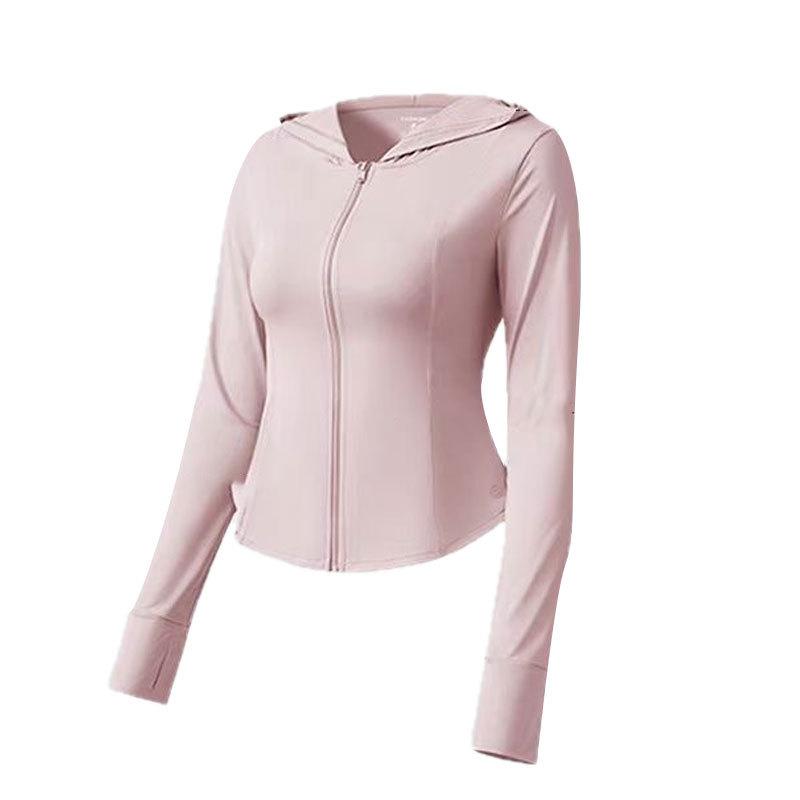 Women Summer Solid Slim Fit Sports Sun Protection Jacket UV Outdoor Breathable Ice Silk Short Top