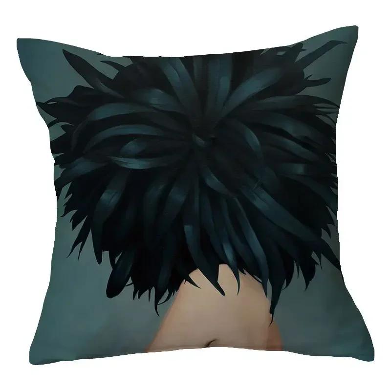 40/45/50cm Sexy Women Print Cushion Cover Decor Sexy Flower Feather Print Sofa Pillowcase Bedroom Home Pillow Case
