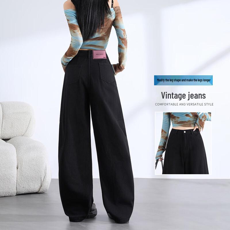 JEEP Women s 2025 High-Waist Wide-Leg Straight Jeans L