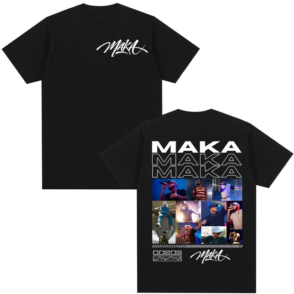 Rapper Maka Aura 2025 Tour Merch T Shirts Men Women Fashion Vintage Street Tshirt Casual Cotton Short Sleeve T Shirt Streetwear