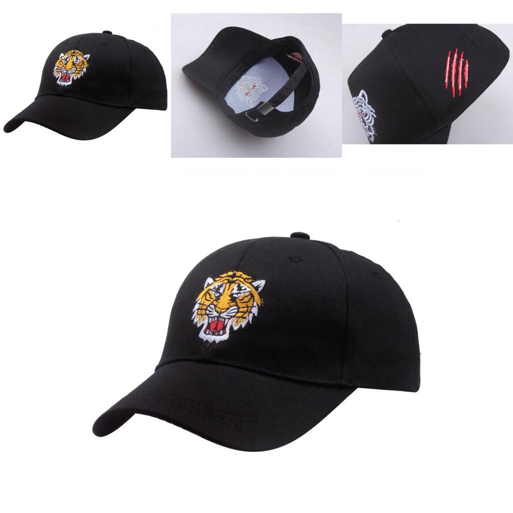 Tiger Head Embroidered Mesh Cap For Camping And Hiking Mens Outdoor Sports Hat