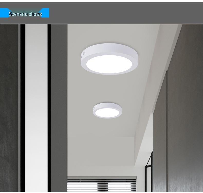 Surface Mounted LED Downlight Panel: Square/Round Fixtures, No Cut-Out Needed