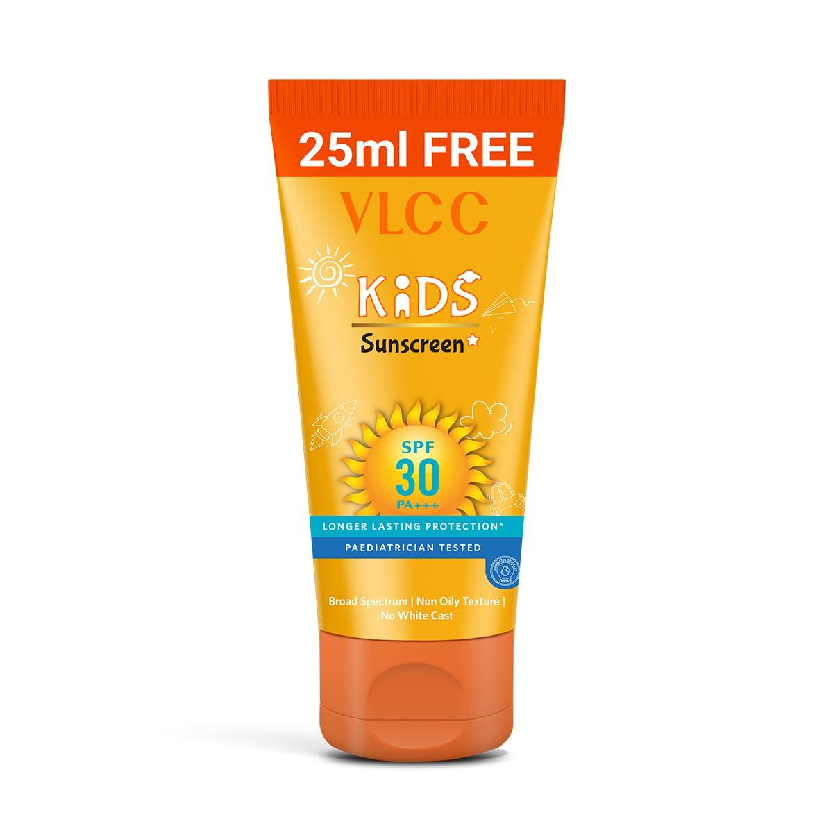 

VLCC Kid s Sunscreen SPF 30 PA+++ - 75ml Pack, Gentle UVA UVB Protection, No White Cast