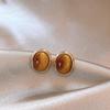 18k Gold-Plated Geometric Resin Earrings - Retro Autumn/Winter Design