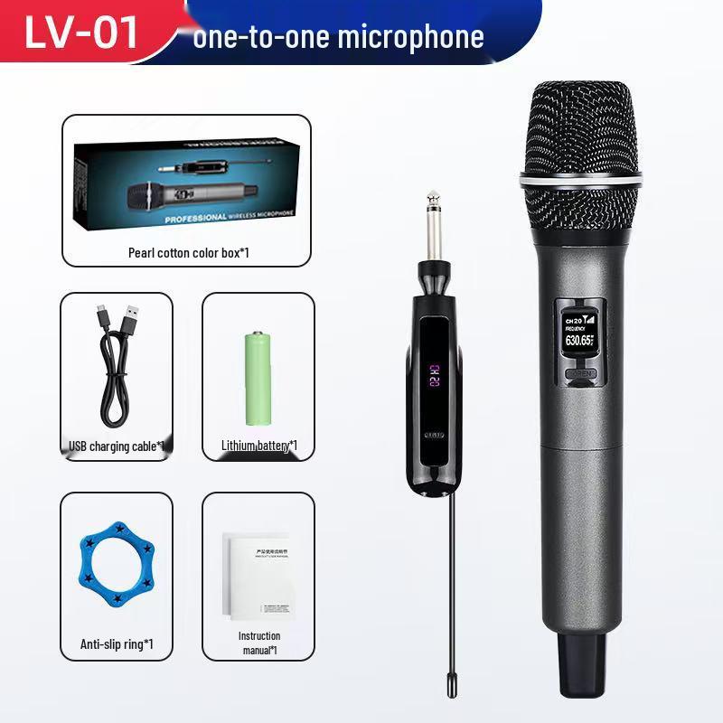 Professional True Diversity Wireless Microphone with Magnetic Charging, One-Button Disinfection, and 200m High-Quality Sound Range