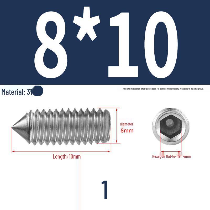 12.9 Edelstahl 304 Innensechskant Kegelspitze Gewindestift M2/M3