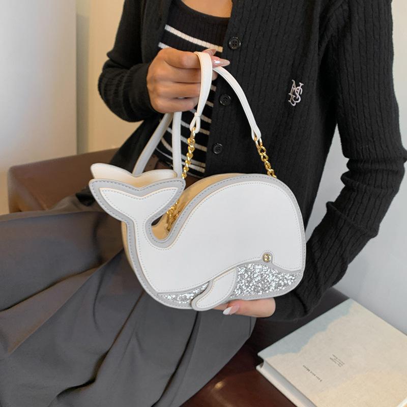 Cute girl Internet celebrity small bag 2025 new Japanese cartoon dolphin shoulder bag personalized messenger small round bag