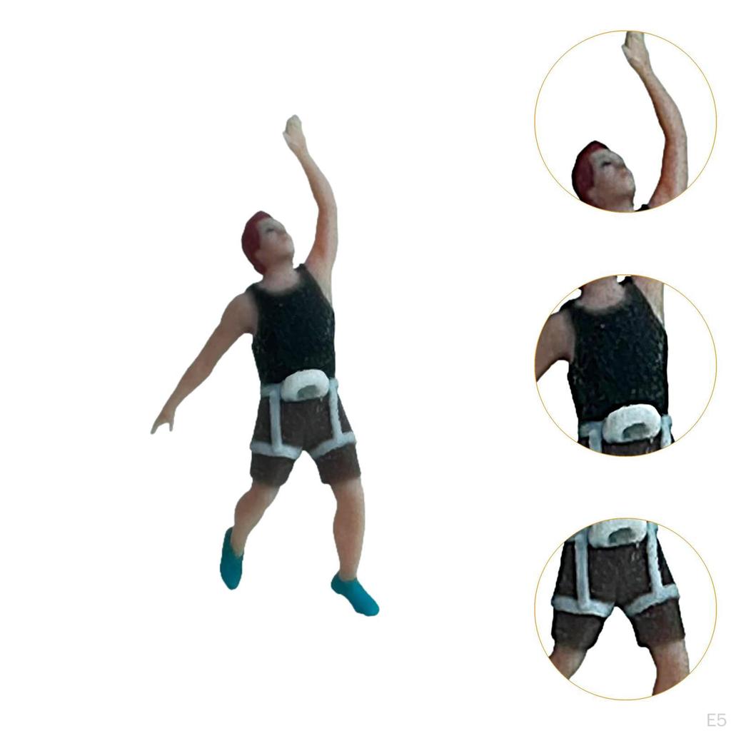 1/64 Miniature Figure Climbing Tiny Small Decorative Scene Figurine for Photography Prop