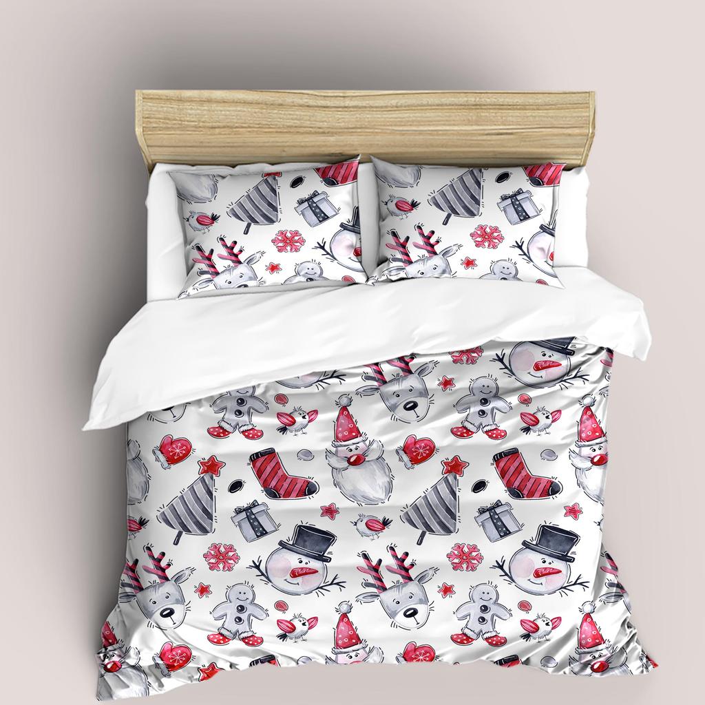 Dropship Wholesale Customized Christmas Bedding New Year Gift Comferter Bed Set Warm Comfortable King Size Bedding Set Cover 3d