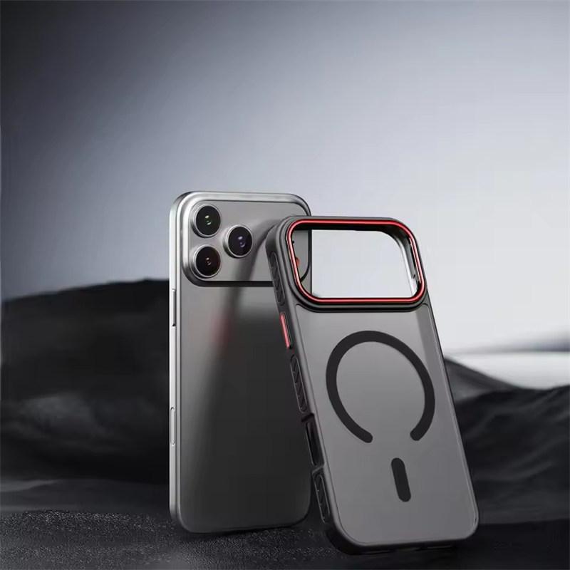 Frosted Matte Translucent Magnetic Phone Case For 17 Air 17 16 15 14 13 Pro Max For Magsafe Wireless Charge Shockproof Cover