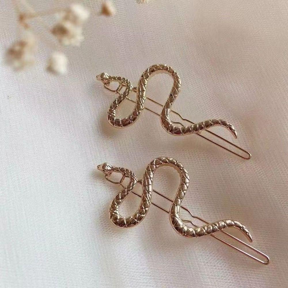 4pcs Punk Metal Retro Barrette Creative Hair Clip Set Gothic Snake Hairpin  Headwear Accessories