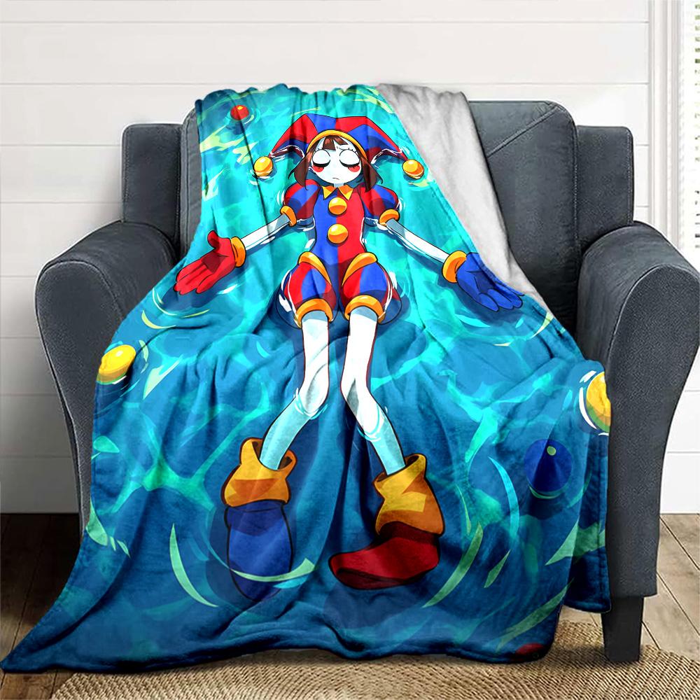 Digital Circus Blanket Comfortable Great for Picnics Seaside Office Chair Four Seasons Multipurpose Modern Gift for Travel Home Birthdays