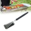 Stainless Steel Bbq Brush With Three Heads For Grill Cleaning And Maintenance