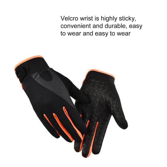 1 Pair Ice Silk Gloves Full Finger Breathable Unisex Outdoor Sports Touch Screen Climbing Fitness Bicycling Gloves for Weight Lifting Exercise