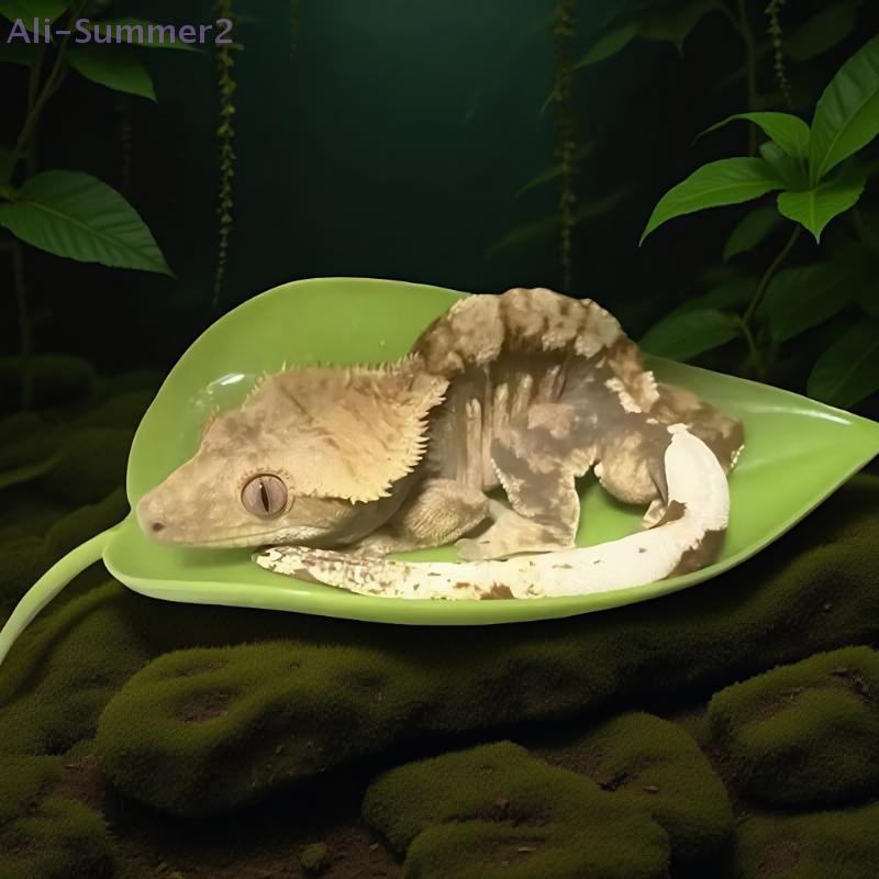 {MX} 1/3Pcs Simulated Leaves Suction Cup Reptile Basking Area Resting Terrace For Geckos Frog Habitat Fish Tank Accessories