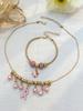 Red Ribbon Breast Cancer & AIDS Awareness Jewelry Set: Necklace, Nurse Bracelet, Badge