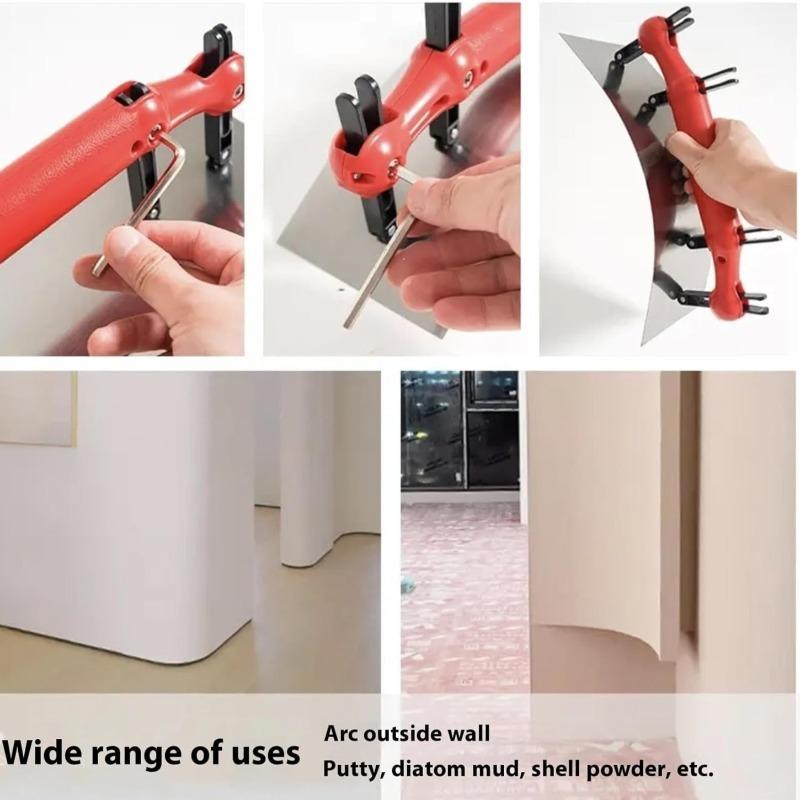 Adjustable Arc Putty Scraper Large Multifunctional Paint Smoothing Trowel Wall Plastering Tool Drywall Spatula Masonry Knife