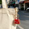 Schlüsselanhänger Anhänger Emaille Mini Handtasche Design Schlüsselanhänger mit Anti-Oxidation Hummerverschluss Dekorative Rucksäcke Zubehör
