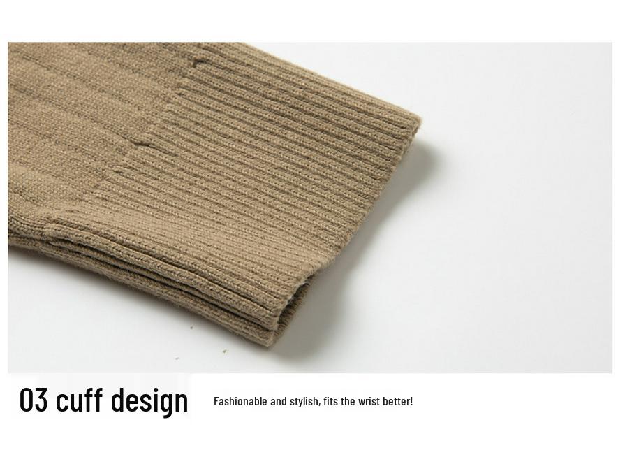 Men's European-American Half-Zip Solid Color Knit Sweater with Vertical Stripes