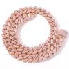 12mm Zircon Cuban Chain Mens Womens Hip Hop Single Row Full Necklace