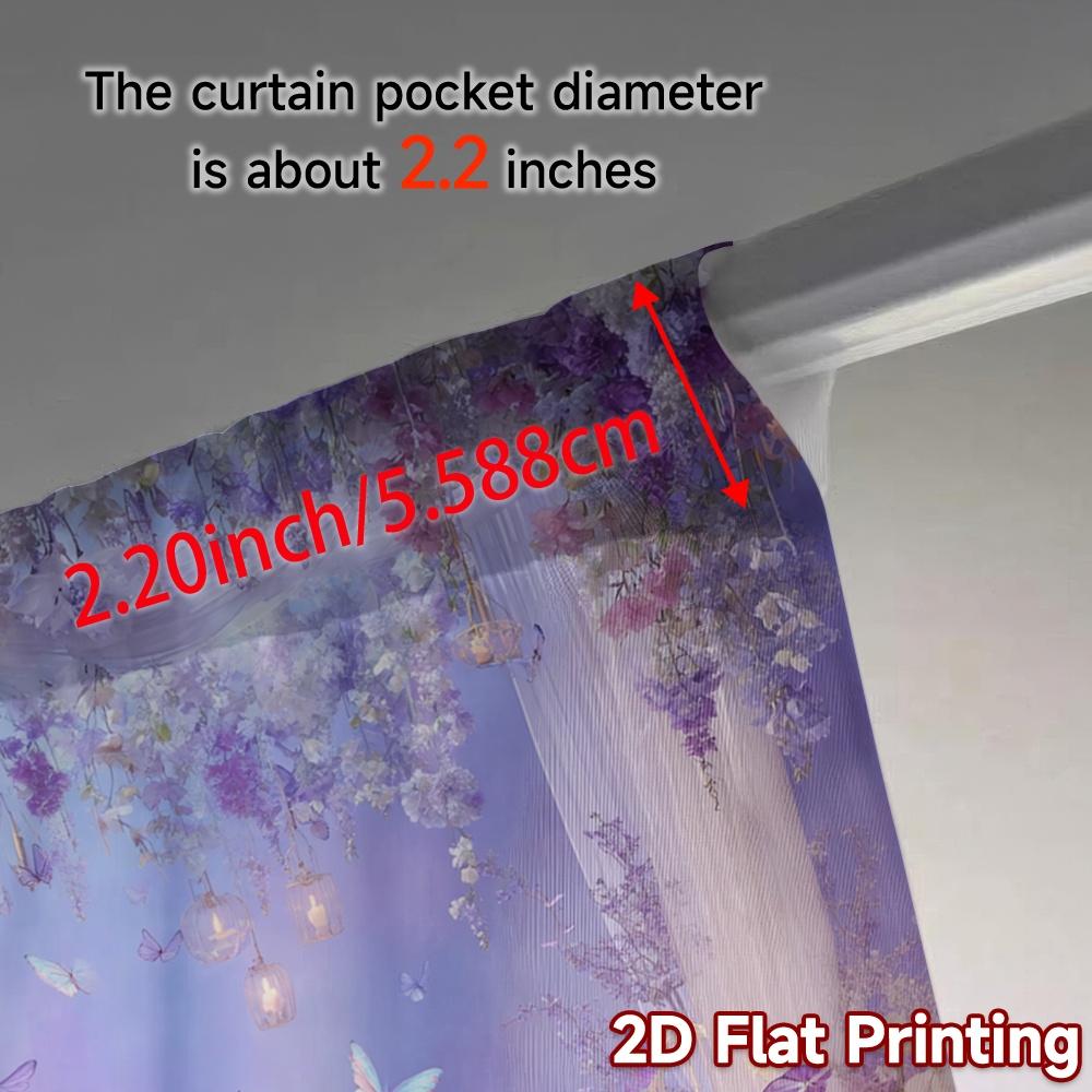 2pcs, 2D FLAT PRINTING Curtains (Without Rod) Ethereal Garden Fashionable Chic Curtains Semi-Sheer Curtains Festive Decorative