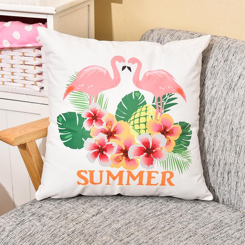 Small Fresh Flamingo American Pastoral Nordic Style Pillow Set Car Sofa Cushion Pillow Cover Does Not Include Pillow Core