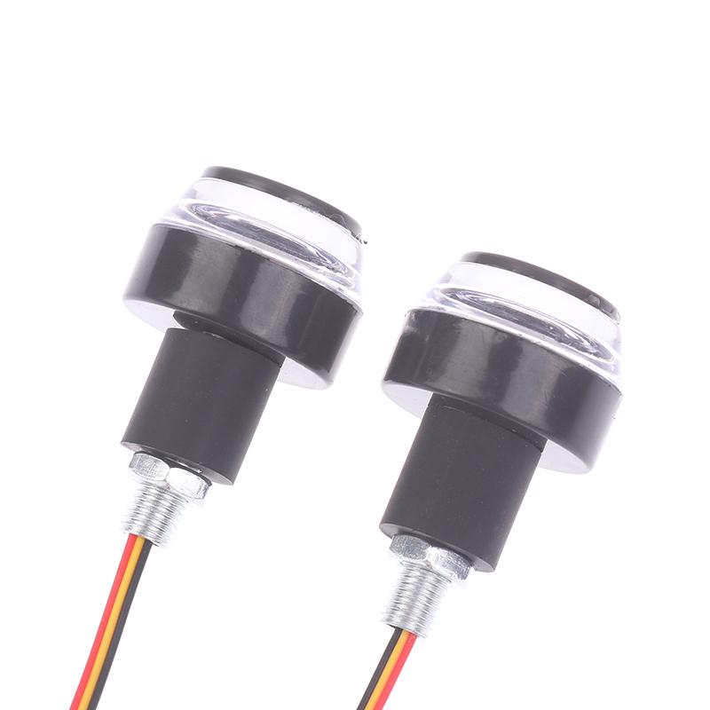 2Pcs Motorrad Led Lenker Ende Blinker Licht Für 22Mm Lenker Seite Marker Lampe Weiß Gelb/Rot/blau Griff Blinker