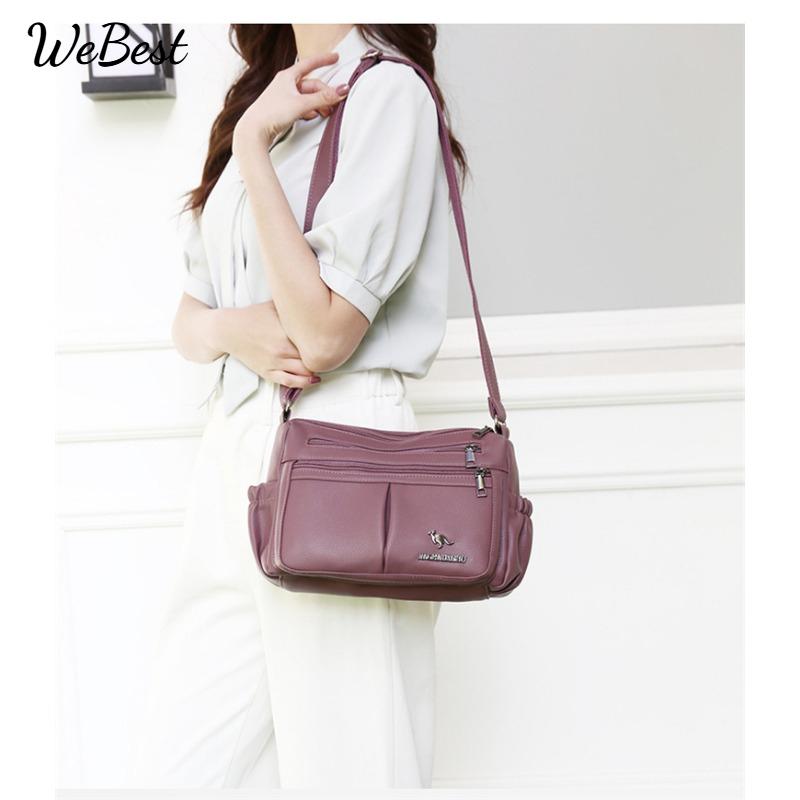 

Multi Layer Large Capacity Soft Leather Crossbody Bag