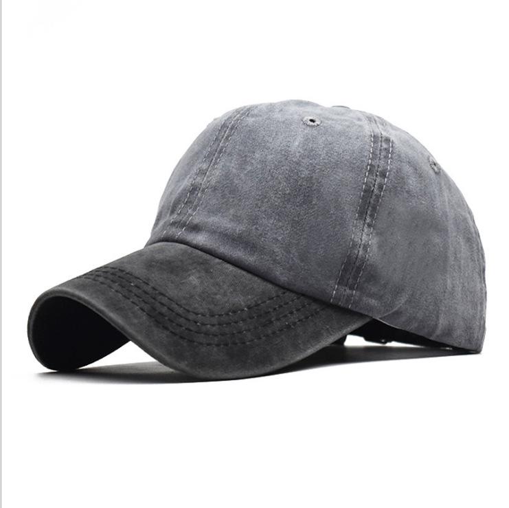 Solid Color Distressed Washed Baseball Cap - Minimalist Casual Hip Hop Style