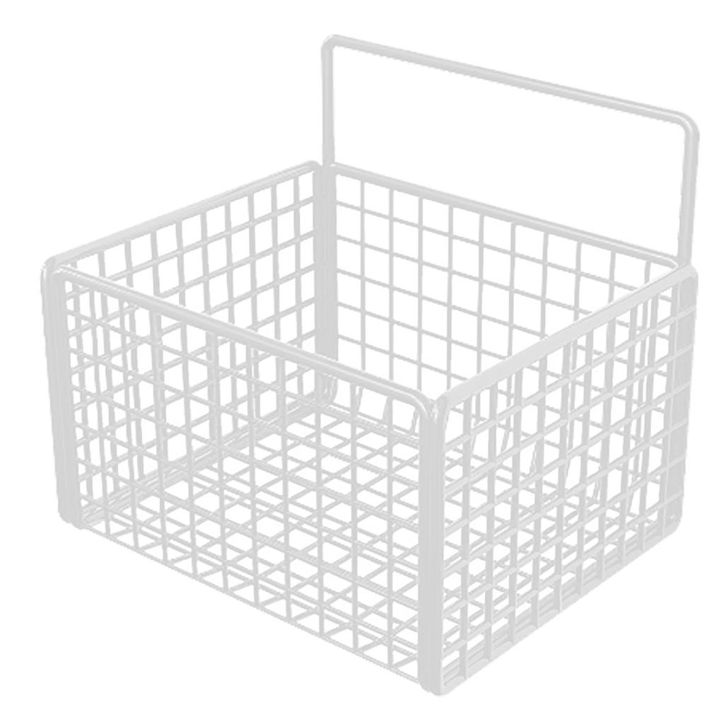 Wall Mounted Storage Basket No Drilling Adhesive Metal Wire Hanging Basket for Kitchen Food Pantry