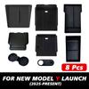 For Tesla New Model Y 2025 Launch Juniper Console & Armrest Upper and Lower Flocking Storage Box Watercup Holder Camera Cover