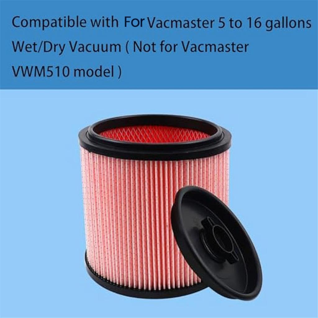 HEPA Filter for Vacmaster Fine Dust Cartridge Filter & Retainer 5 To 20 Gallon Wet/Dry Vacs, VCFF