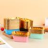 50Pcs Rectangular Aluminum Foil Tin Paper Cup Baking Cup Dessert Box Cake Box