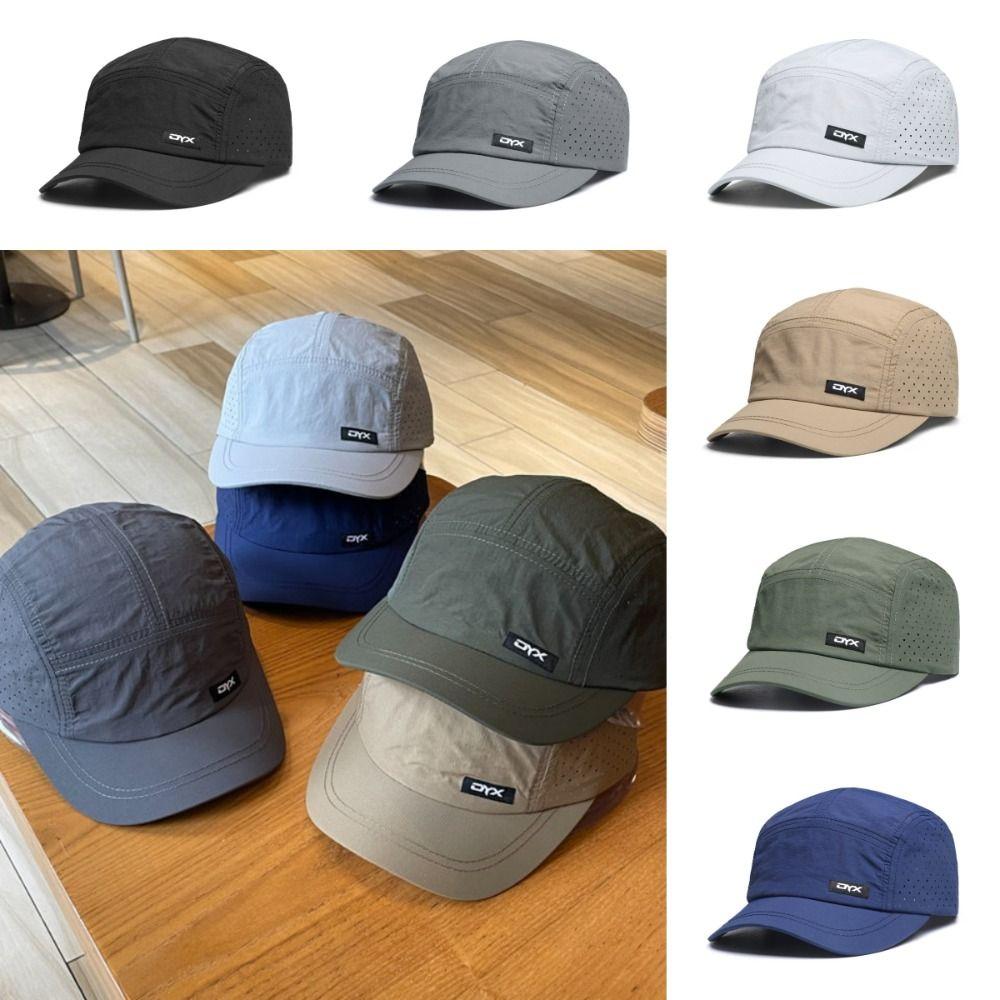 

Sunshade Mens Mesh Hat Ultra-thin Quick-drying Dad Hat Fashion Short Brim Baseball Cap Running світло-сірого кольору