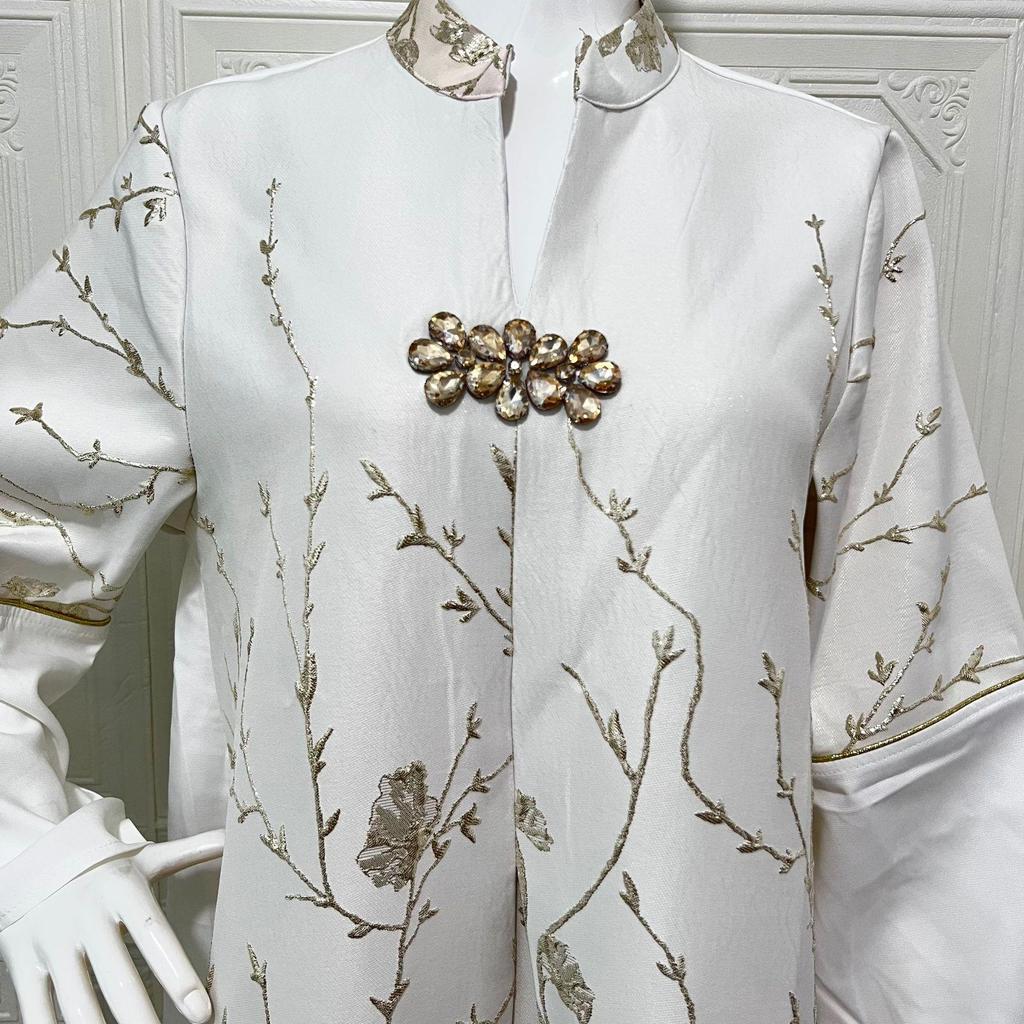 Dubai Arabian Fashion: High-End Embroidered Gradient Jacquard Long Robe