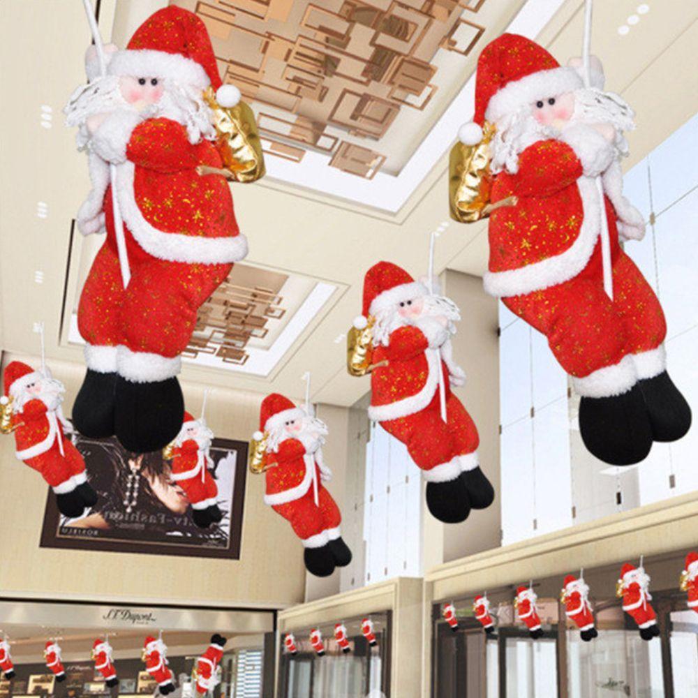 Neues Hängedekor Indoor/Outdoor Weihnachtsmann Weihnachten Ornamente Wand Fenster Hängend Kletterseil Puppe