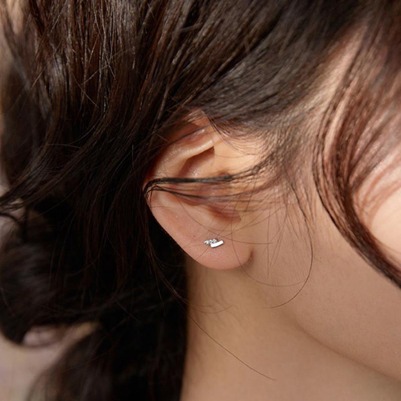 Color Geometric Square Splicing Zircon Earrings For Women Men Simple Temperament Jewelry Gifts Wholesale