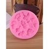 1pc Cartoon Design Mold, Pink Round Cartoon Chocolate Mold For Baking Fondant Mold with Bow Shapes for Cake Decorations