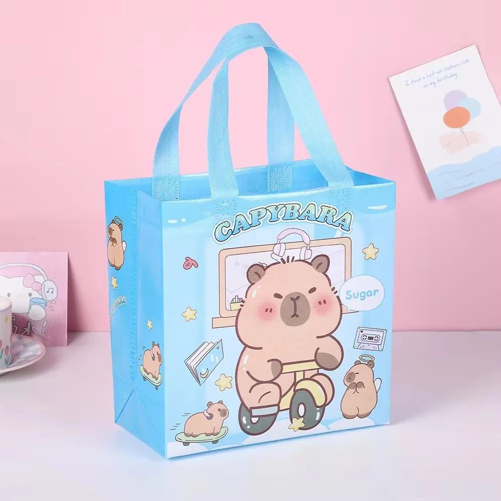 1-48PCS Cute Capybara Candy Gift Bag New Cute and Cute Kapibala Cartoon Gift Packaging Non Woven Waterproof Gift Tote Bag