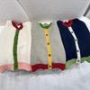 Design sense niche color matching knitted cardigan women's autumn and winter new loose lazy thickened soft waxy sweater jacket