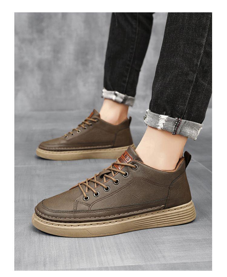 Men's 2025 Black Sneakers: Trendy, Versatile, Korean-Style Casual Shoes for Spring & Autumn, Breathable & Flat-Bottomed.