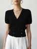 Women's Knitwear, Solid Color, Button-Front, Slim Fit
