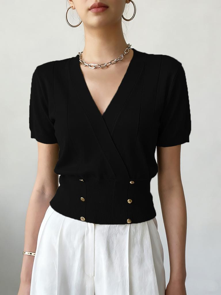 Women's Knitwear, Solid Color, Button-Front, Slim Fit