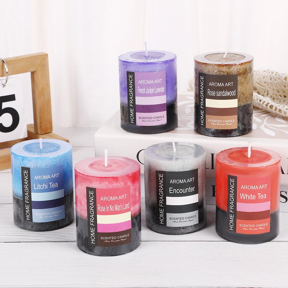 Handmade Retro Cylindrical Scented Candles for Home Non-romantic Emergency Lighting Wedding Church Candles