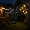Dark Aesthetic Balcony Decorations Gothic Bat Metal Wind Chime, Halloween Hanging Ornament with Multiple Bells, 3D Three Dimensional Relief