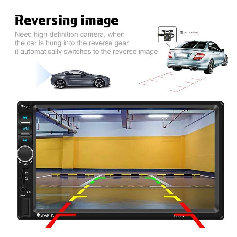 Autorádio 7" 2Din audio Stereo Bluetooth Zadní kamera Vestavěný systém DVR do auta