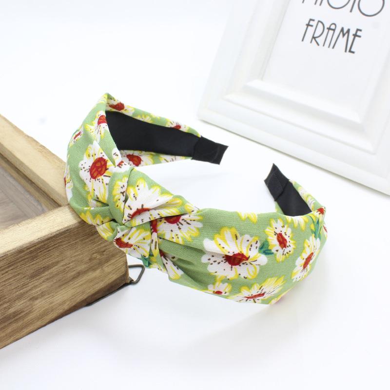 Chic Floral Printed Headband for Women Polka Dot Hairband Fashion Hair Accessory for Girls Daily Use