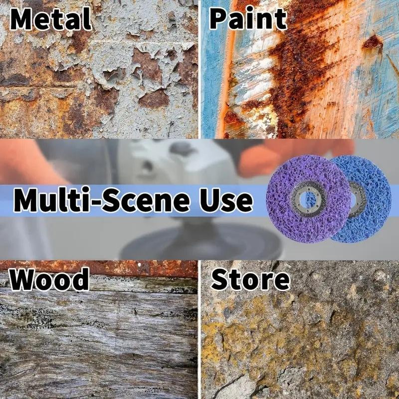 1Pc 125mm Coral Disc Poly Strip Disc Grinder Strip Disc Abrasive Wheel Paint Rust Removal Clean For Angle Grinder