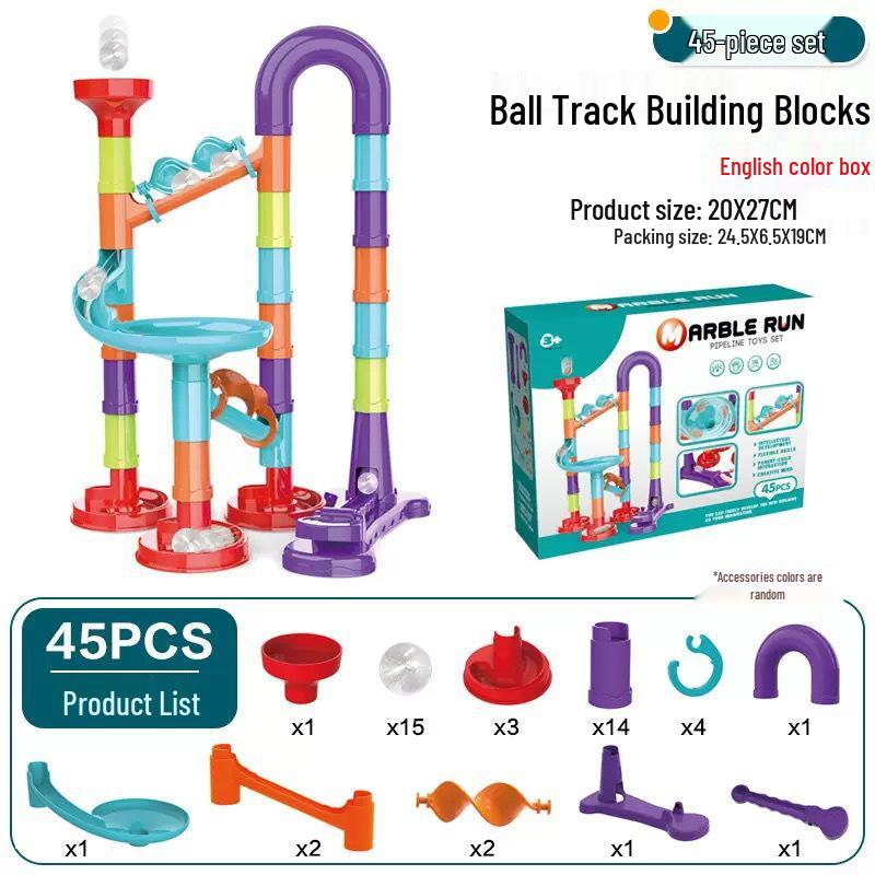 Cross-Border Children s Rolling Ball Maze Blocks: Parent-Child Interlocking Pipe Track