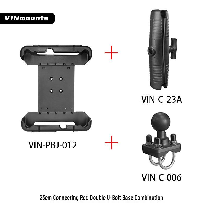 Heavy-Duty Outdoor Tablet Stand with U-bolt Round Tube Mount for 7-14 Inch Tablets